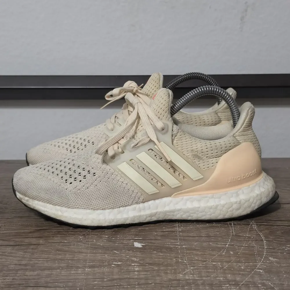 Adidas Ultraboost 1.0 Women's Running Shoes Sneakers Size 6 Ecru Tint Coral
